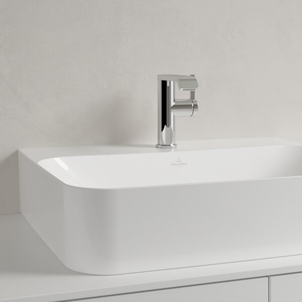 Villeroy & Boch Finion - Umývadlo 600x470 mm, brúsené bez prepadu, alpská biela CeramicPlus 41686LR1