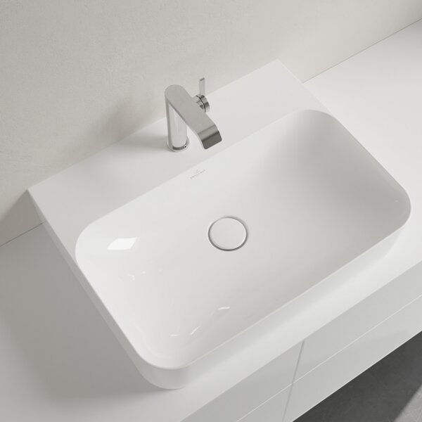 Villeroy & Boch Finion - Umývadlo 600x470 mm, brúsené bez prepadu, alpská biela CeramicPlus 41686LR1