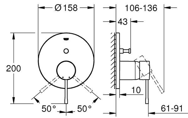 Grohe Essence SET 1 - Sprchový systém pod omietku, Essence, páková batéria- kompletná sada
