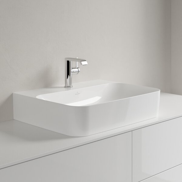 Villeroy & Boch Finion - Umývadlo 600x470 mm, brúsené bez prepadu, alpská biela CeramicPlus 41686LR1