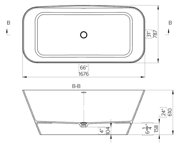 Vima 107 - Voľne stojaca vaňa 1676x787 mm, biela