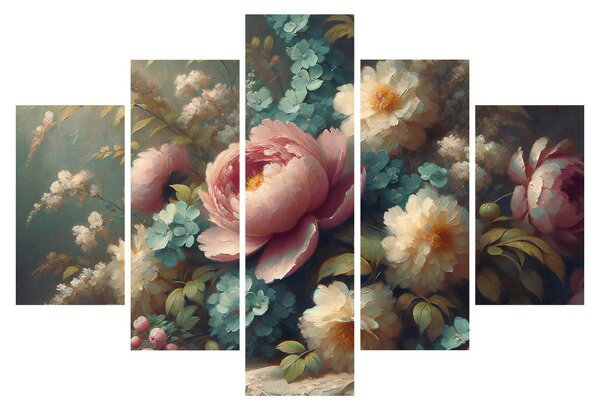 Obraz - Zátišie s kvetmi - maľba (150x105 cm)