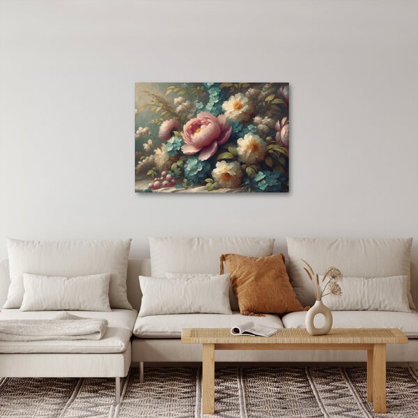 Obraz - Zátišie s kvetmi - maľba (70x50 cm)