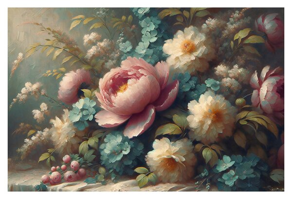 Obraz - Zátišie s kvetmi - maľba (90x60 cm)