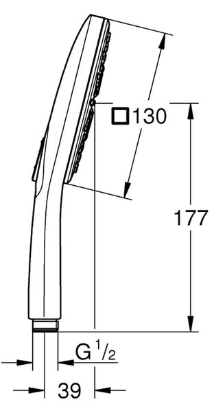GROHE Rainshower SmartActive 130 Cube - Ručná sprcha s 3 prúdmi, Hard Graphite 26582A00