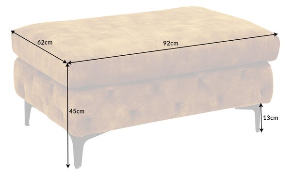 Dizajnová taburetka Rococo horčicový zamat