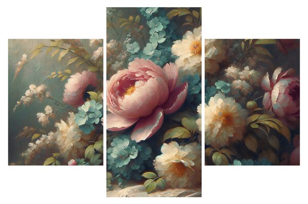 Obraz - Zátišie s kvetmi - maľba (90x60 cm)