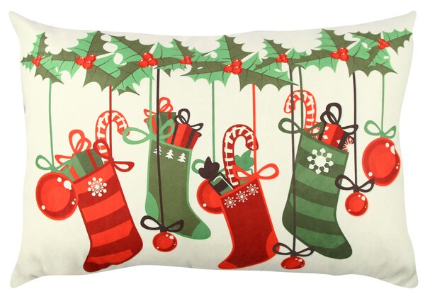 ASIR Dekoračný vankúš VIANOČNÉ PANČUCHY 33 cm polyester-bavlna