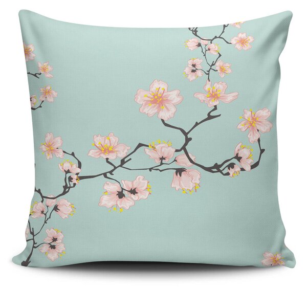 ASIR Dekoračný vankúš KVETY NA MODRÉ 43 cm bavlna/polyester