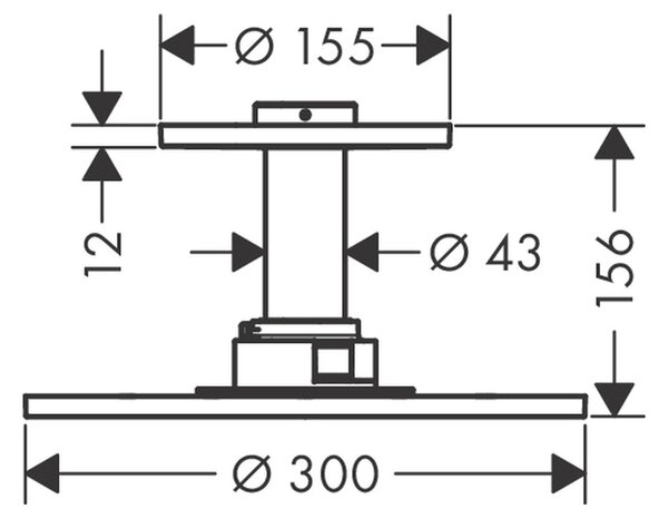 Axor ShowerSolutions - Hlavová sprcha 300 so sprchovým ramenom, 1 prúd, chróm 35301000