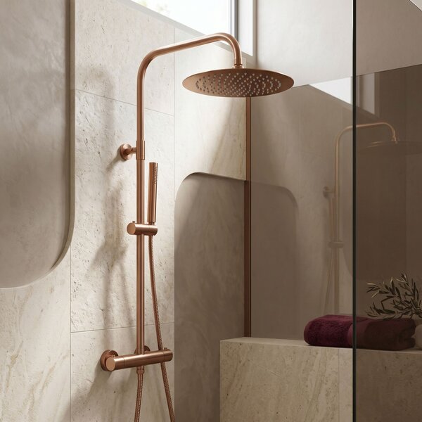 Okrúhla dažďová sprcha REA JS-P014BRG 30cm Brush Copper