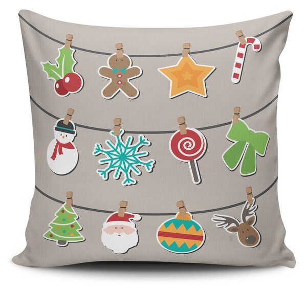 ASIR Dekoračný vankúš VIANOČNÝ REŤAZ 43 cm polyester-bavlna