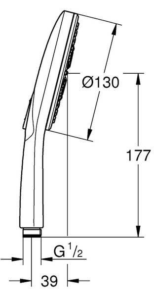 GROHE Rainshower SmartActive 130 - Ručná sprcha s 3 prúdmi, Hard Graphite 26574A00
