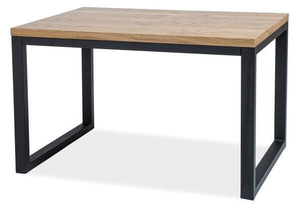 Jedálenský stôl Myndi II (masív) (dub + čierna) (pre 4 osoby). Vlastná spoľahlivá doprava až k Vám domov. 805400