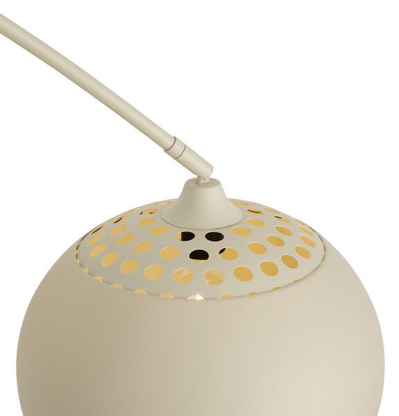Moderná oblúková lampa béžová s mramorovým podstavcom - XXL
