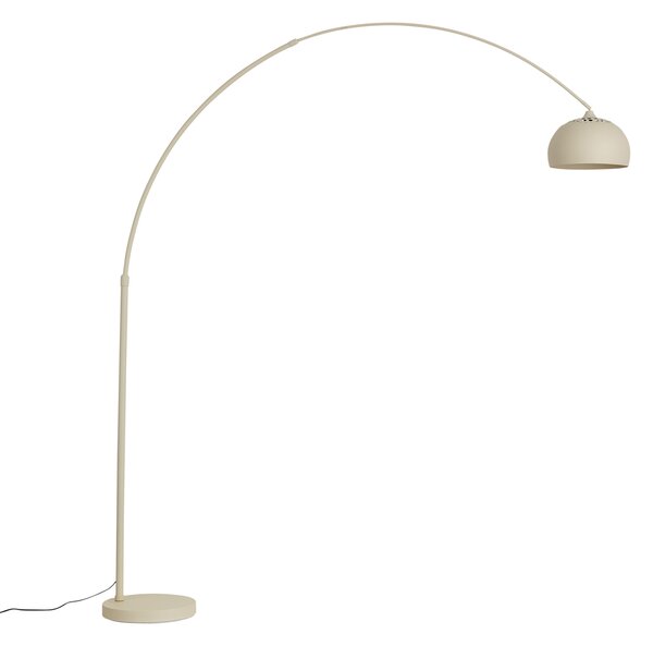 Moderná oblúková lampa béžová s mramorovým podstavcom - XXL