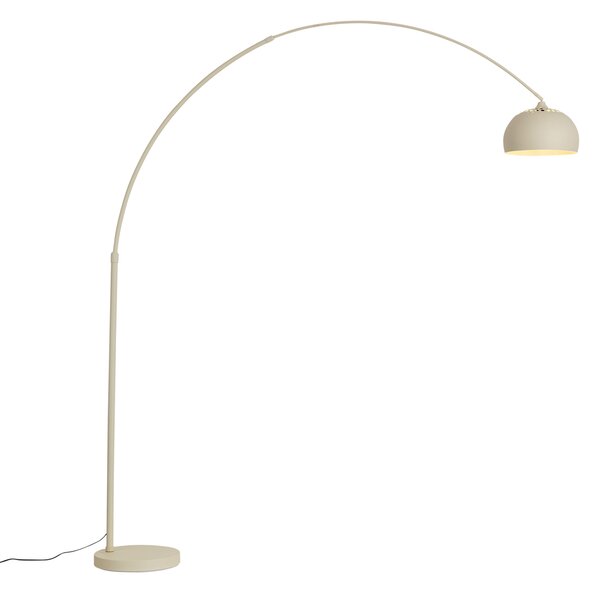 Moderná oblúková lampa béžová s mramorovým podstavcom - XXL