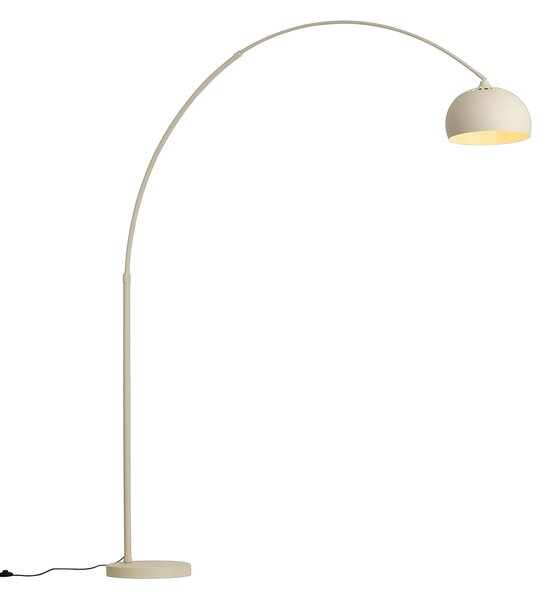 Moderná oblúková lampa béžová s mramorovým podstavcom - XXL