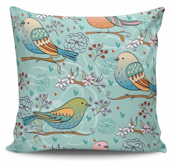 ASIR Dekoračný vankúš VTÁČIKY 43 cm polyester-bavlna