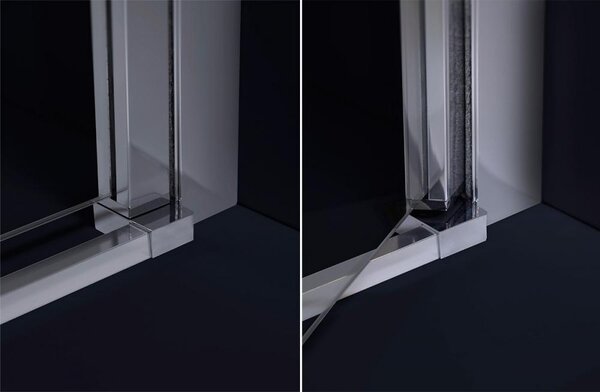 Glass 1989 Soho - Sprchový kút otváravé dvere, veľkosť vaničky 80 cm, prevedenie pravé, profily chrómové, číre sklo, GQN0004T50R