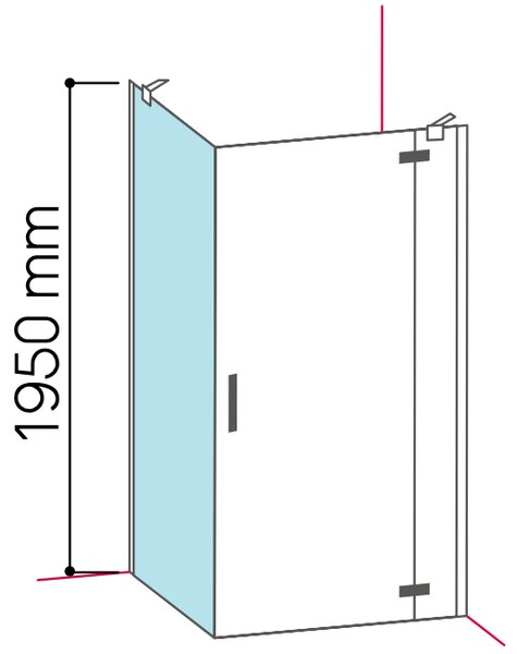 Glass 1989 Soho - Sprchový kút bočná stena, veľkosť vaničky 80 cm, profily chrómové, číre sklo, GQB0004T500