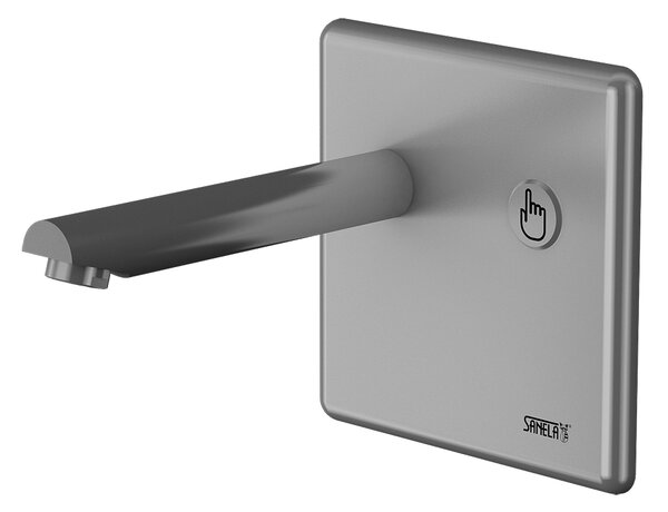 Sanela - Piezo nástenná umývadlová batéria, dĺžka výtoku 250 mm, 24 V DC