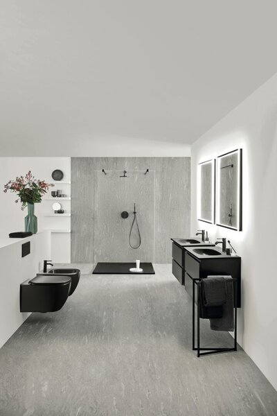 Ideal Standard Tesi - SET Závesné WC s AQUABLADE® + sedátko ultra ploché Soft-Close, hodvábná čierna T3546V3