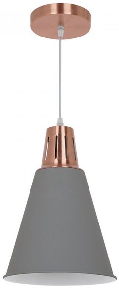 V-TAC Hliníková závesná lampa kužeľ (3 farby), Matná sivá