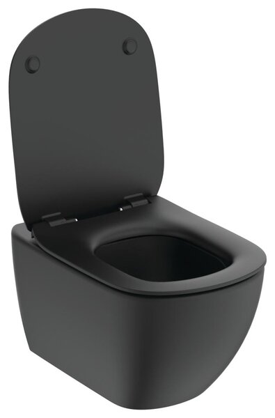 Ideal Standard Tesi - SET Závesné WC s AQUABLADE® + sedátko ultra ploché Soft-Close, hodvábná čierna T3546V3