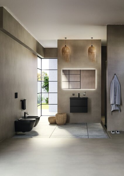 Ideal Standard Tesi - SET Závesné WC s AQUABLADE® + sedátko ultra ploché Soft-Close, hodvábná čierna T3546V3