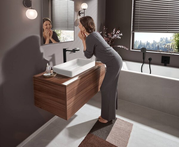 Hansgrohe Vivenis - Páková vaňová batéria pod omietku, čierna matná 75415670