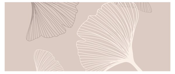 Obraz - Béžové listy N⁰6 (120x50 cm)