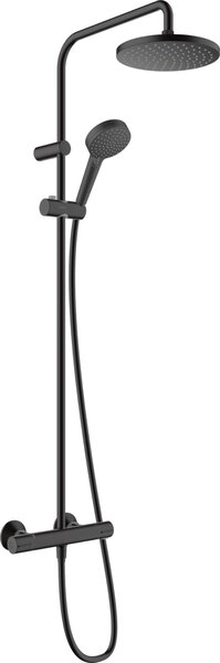 Hansgrohe Vernis Blend - Sprchový systém, termostatický, hlavová sprcha + ručná sprcha, čierna matná 26276670