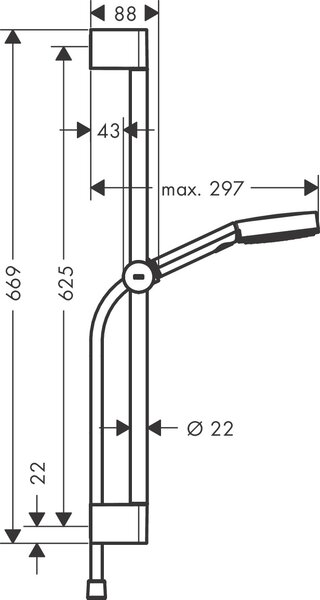 Hansgrohe Pulsify Select S - Sprchová súprava 105 3jet Relaxation so sprchovou tyčou 65 cm, chróm 24160000