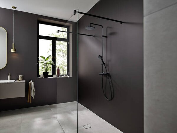 Hansgrohe Vernis Blend - Sprchový systém, termostatický, hlavová sprcha + ručná sprcha, čierna matná 26276670