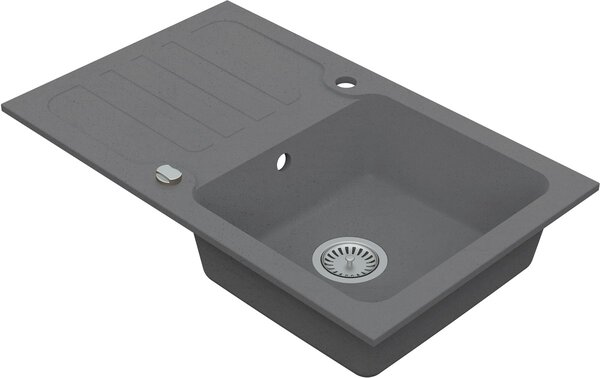 Vima 911 - Granitový drez s odkvapkávacou plochou 780x480x165 mm, sivá