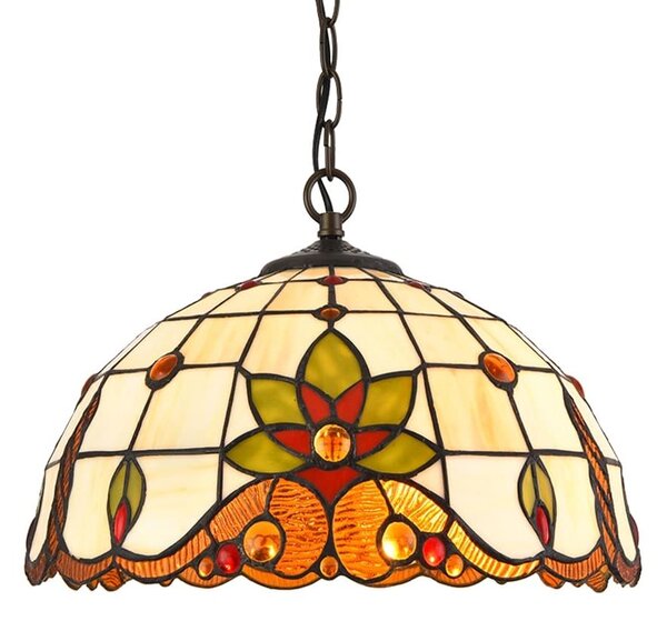 Prezent 220 - Luster na reťazi TIFFANY 2xE27/60W/230V