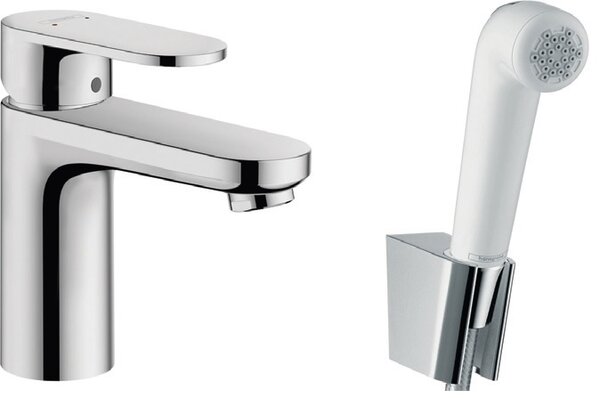 Hansgrohe Vernis Blend - Umývadlová batéria 100 s ručnou sprchou Bidette a sprchovou hadicou 160 cm, chróm 71215000