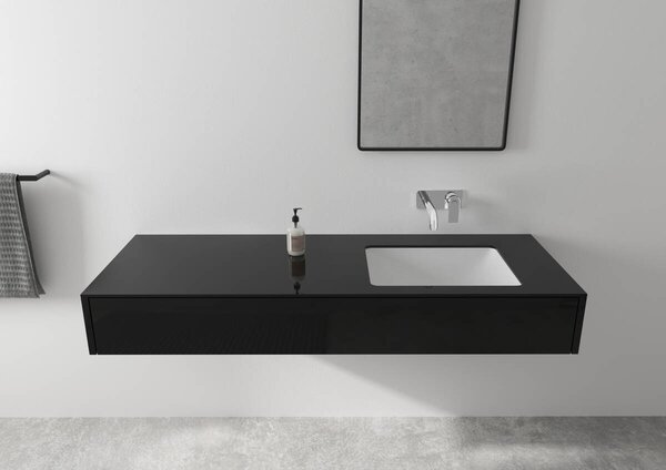 Hansgrohe Vernis Shape - Páková umývadlová batéria pod omietku s ramenom 207 mm, čierna matná 71578670