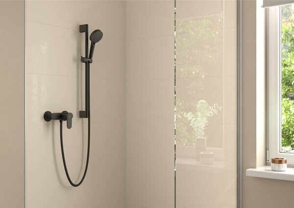 Hansgrohe Vernis Blend - Páková sprchová batéria nástenná, čierna matná 71640670