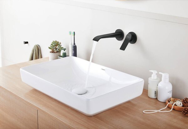 Hansgrohe Vivenis - Páková umývadlová batéria pod omietku, výtok 192 mm, čierna matná 75050670
