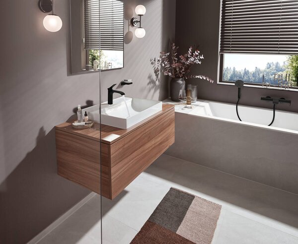 Hansgrohe Vivenis - Páková umývadlová batéria 110 bez odtokovej súpravy, čierna matná 75022670