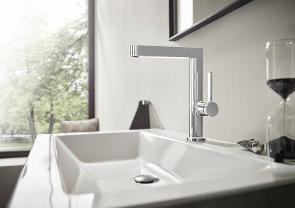 Hansgrohe Finoris - Páková umývadlová batéria 230 s otočným výtokom a odtokovou súpravou Push-Open, chróm 76060000