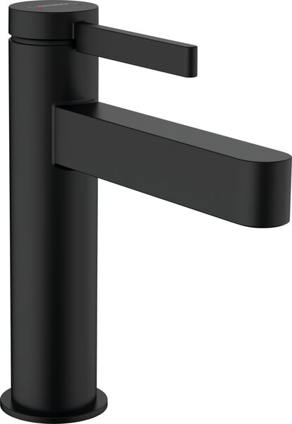 Hansgrohe Finoris - Páková umývadlová batéria 110 s odtokovou súpravou s tiahlom, čierna matná 76020670