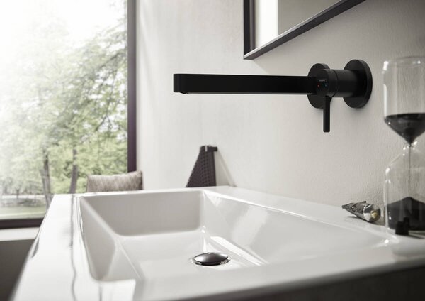 Hansgrohe Finoris - Páková umývadlová batéria pod omietku, výtok 228 mm, čierna matná 76050670