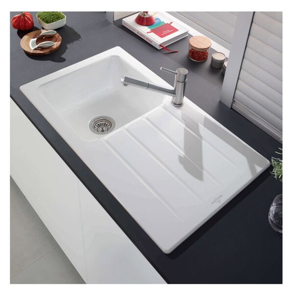 Villeroy & Boch Architectura 50 - Keramický vstavaný drez 860x510mm, alpská biela CeramicPlus 335001R1