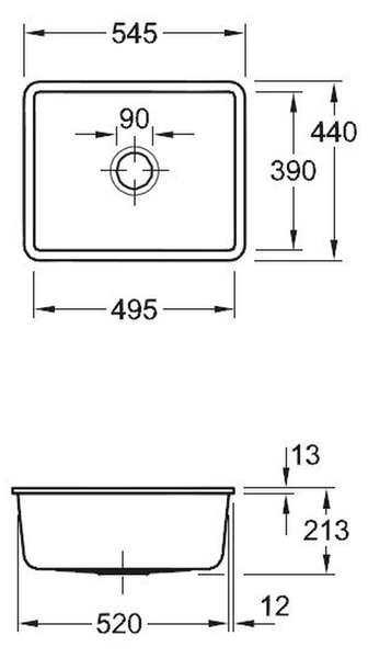 Villeroy & Boch Subway 60 SU - Keramický drez pod dosku 545x440 mm, alpská biela CeramicPlus 331001R1