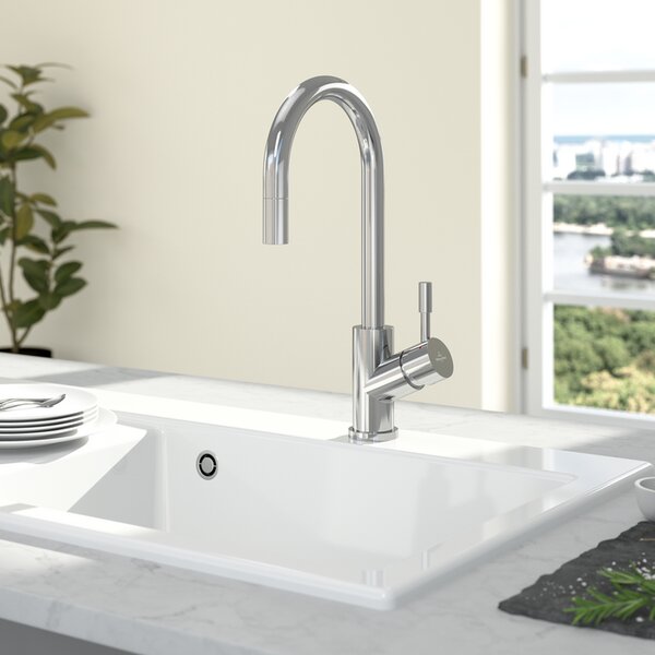 Villeroy & Boch Umbrella Flex - Drezová batéria stojanková s výsuvnou sprchou, lesklá nerez 925400LE