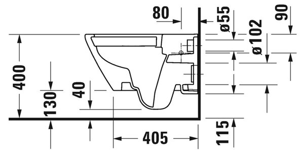 Duravit D-Neo - Závesné WC Rimless®, 540x370 mm, biela 2577090000