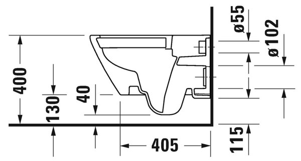 Duravit D-Neo - Závesné WC Rimless®, 540x370 mm, biela 2578090000